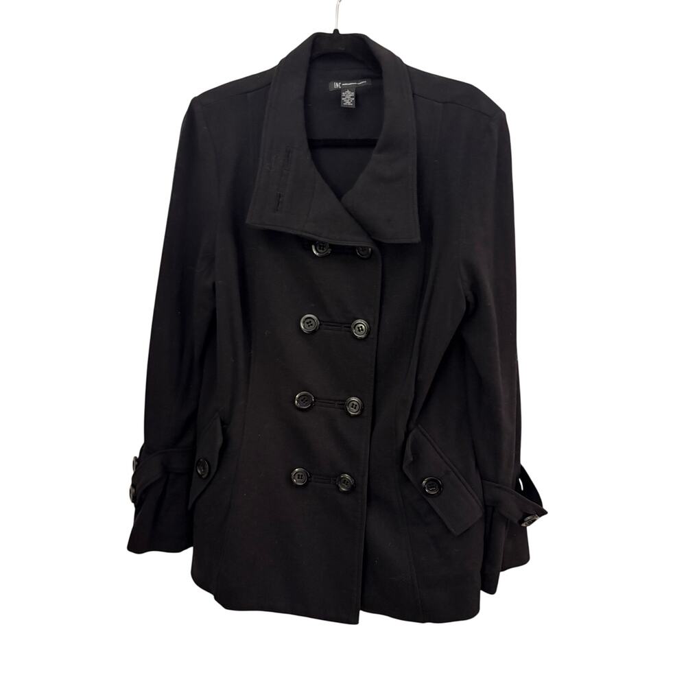 International Concepts INC Black Pea Style Coat L Lightweight Cotton Jacket